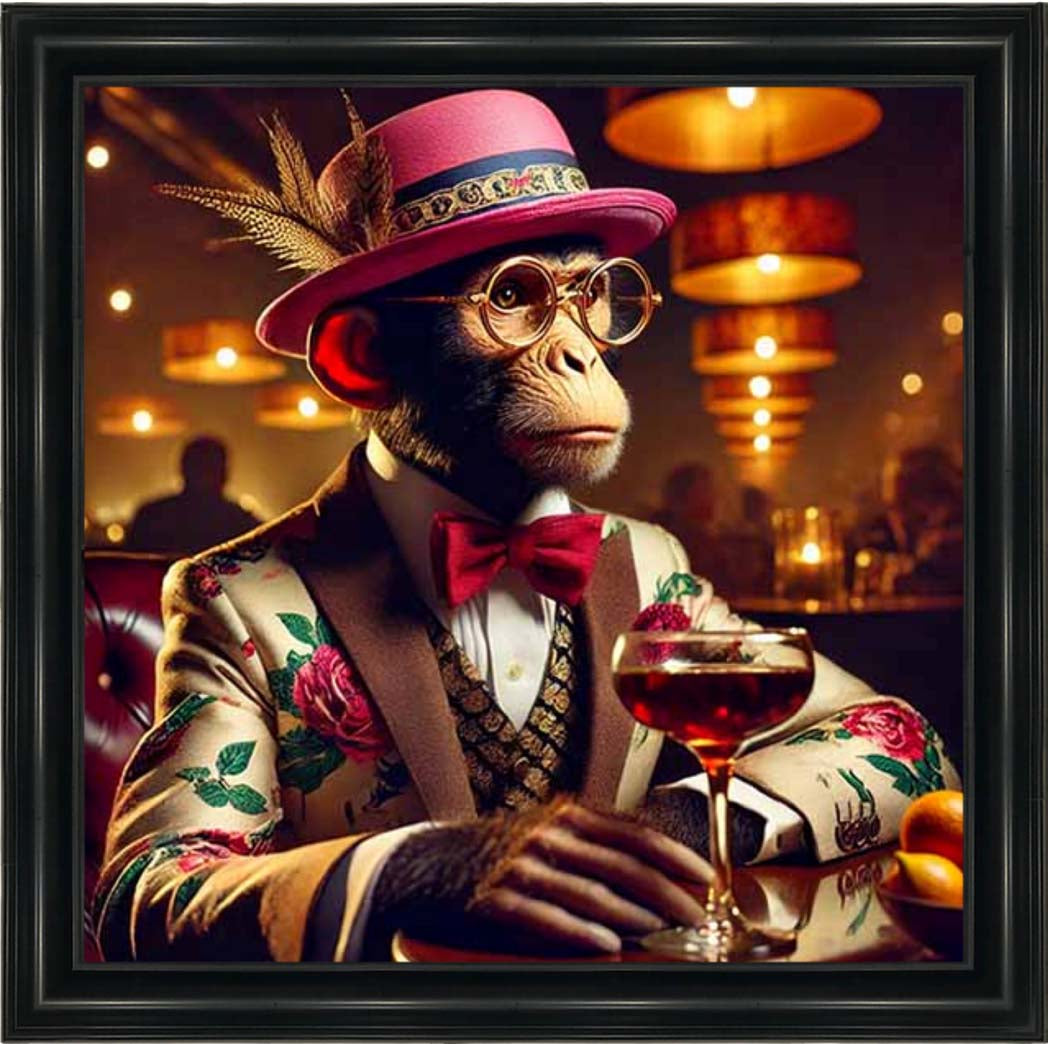 AN2324 Chimpanzee Drinking Wine
