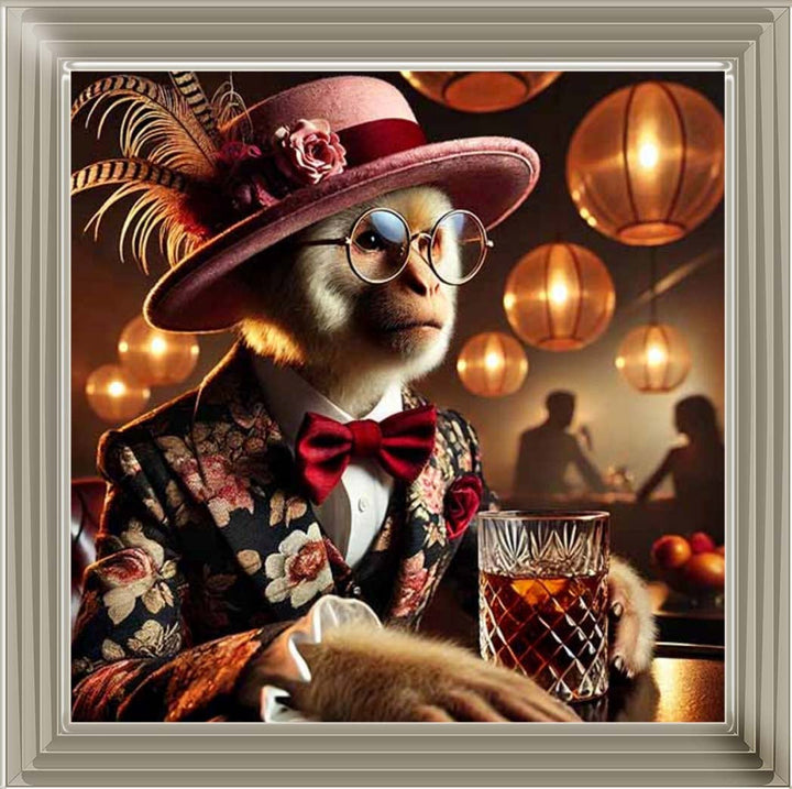 AN2325 Monkey Drinking Wine ||