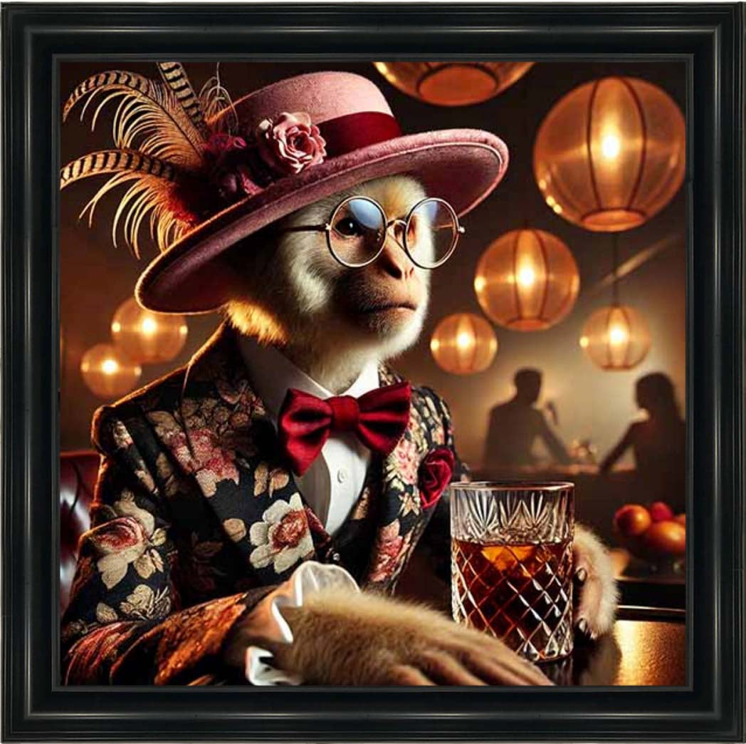 AN2325 Monkey Drinking Wine ||