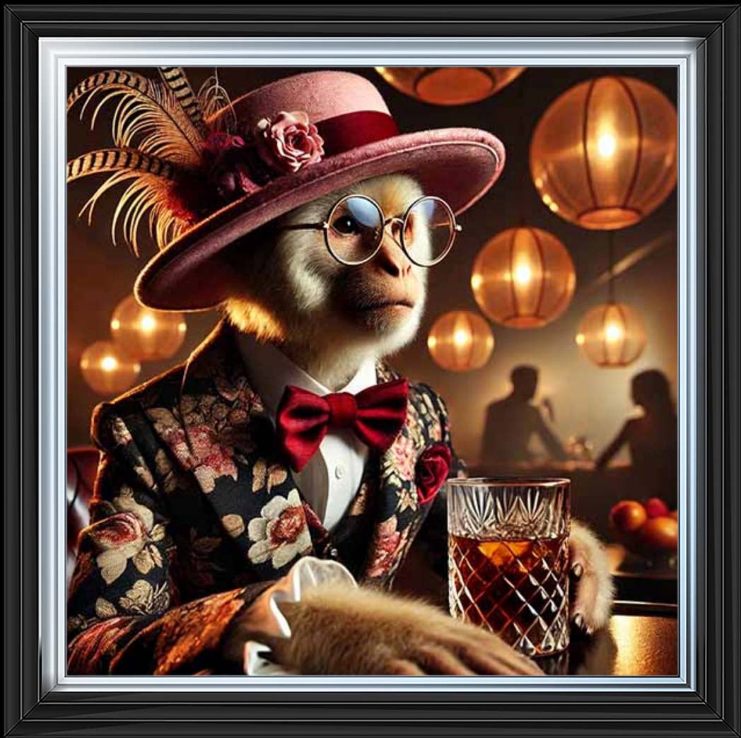 AN2325 Monkey Drinking Wine ||