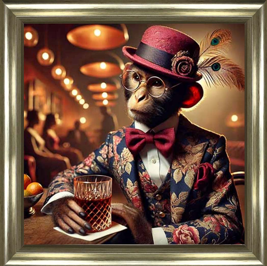 AN2326  Chimpanzee Drinking Wine ||