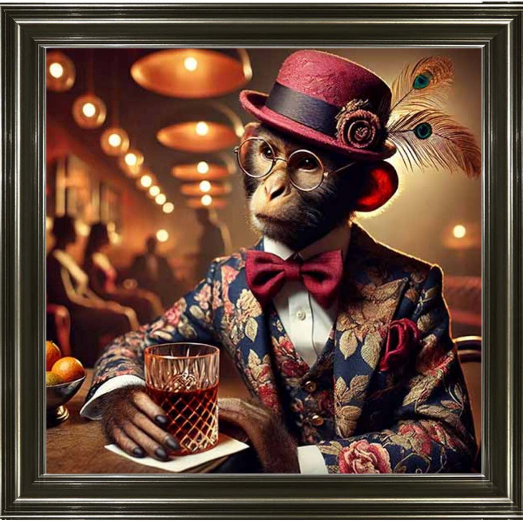 AN2326  Chimpanzee Drinking Wine ||