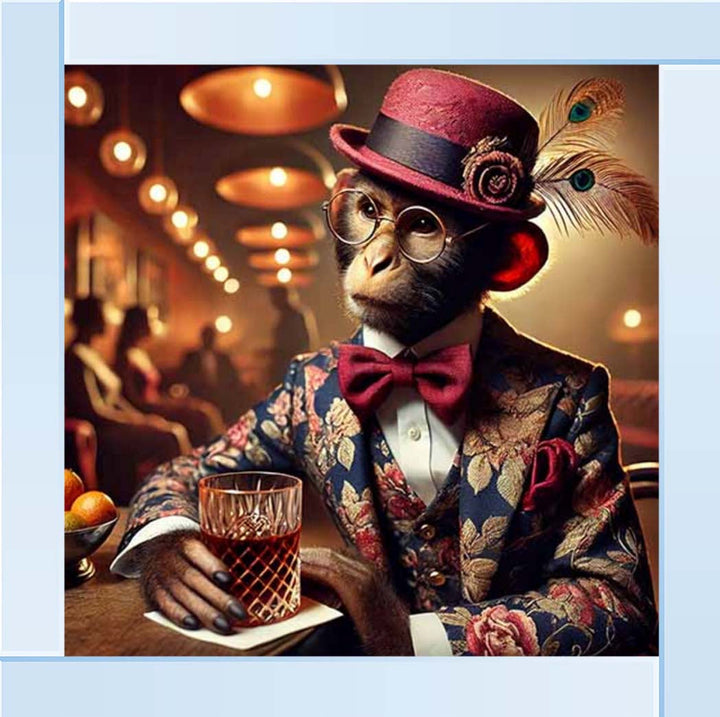 AN2326  Chimpanzee Drinking Wine ||