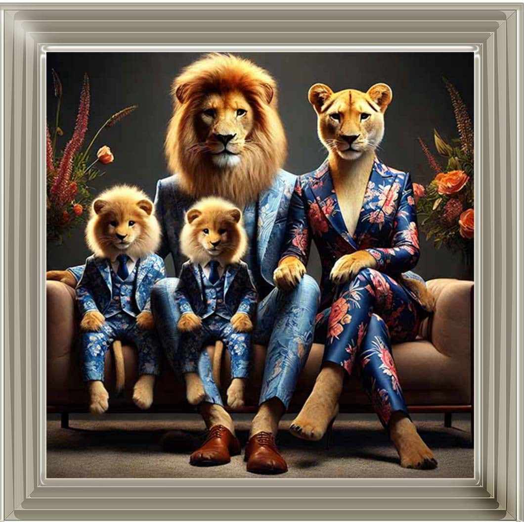 AN2464 Lion Family in Suit