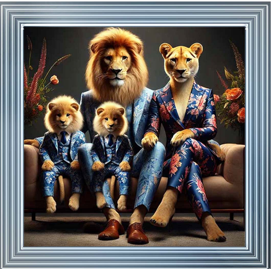 AN2464 Lion Family in Suit