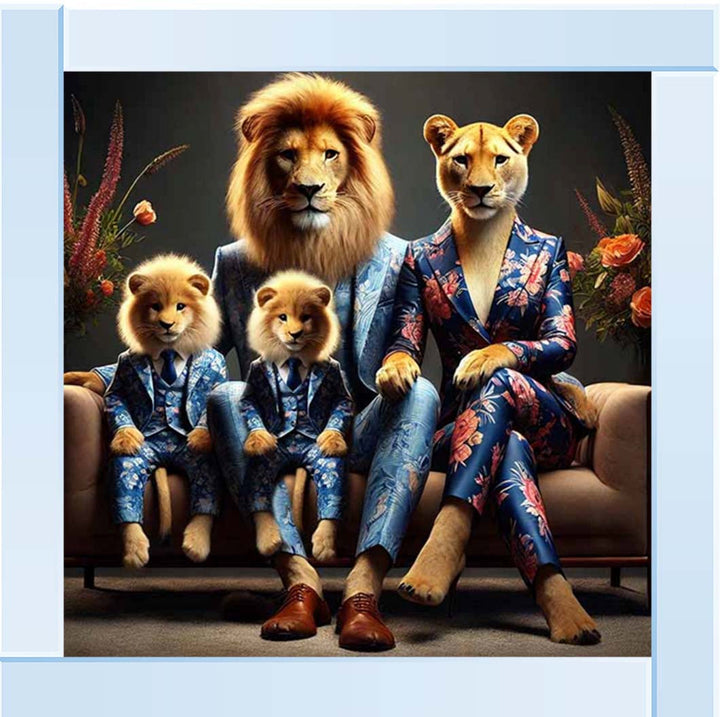 AN2464 Lion Family in Suit
