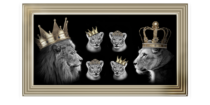 Lion Family Of 6 Gold