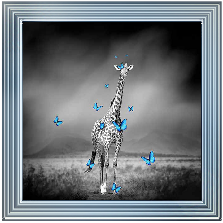 AN467 Blue Prancing With Butterflies