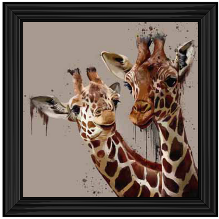 AN545 Pair Of Giraffes LIQUID ART / PLAIN