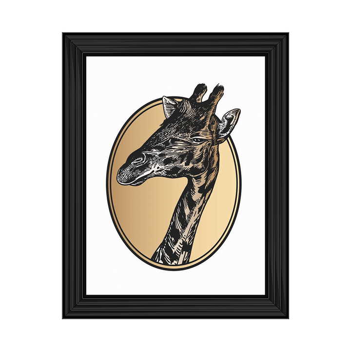 Giraffe Oval Portrait