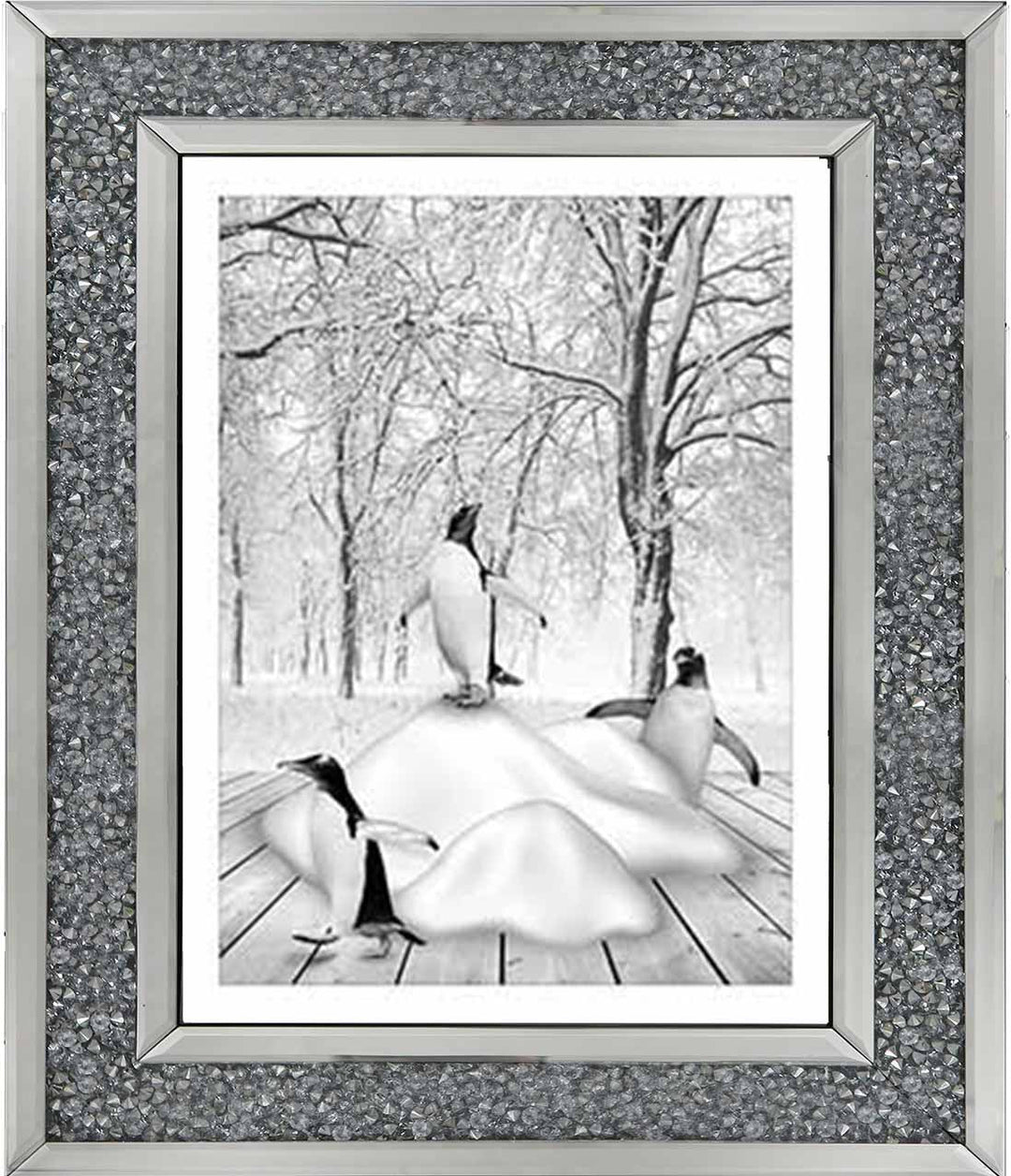 AN746-B&W Pandas on Winter Snow l