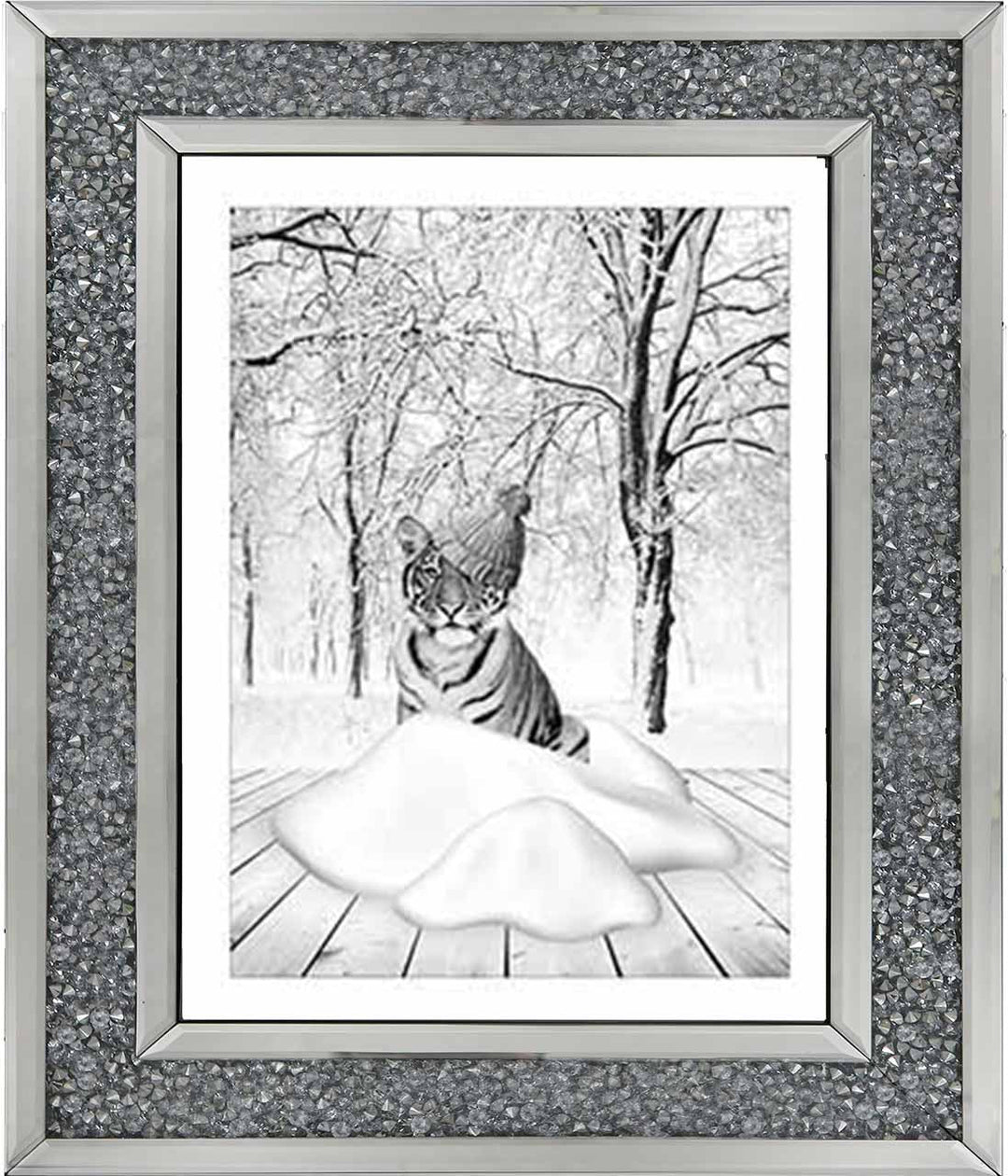 AN748-B&W Tiger on Winter Snow l