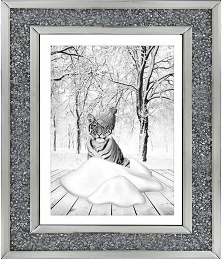 AN748-B&W Tiger on Winter Snow l
