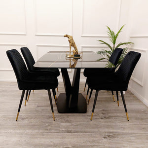 Apollo 1.6 Black Dining Table with Black Sintered Stone