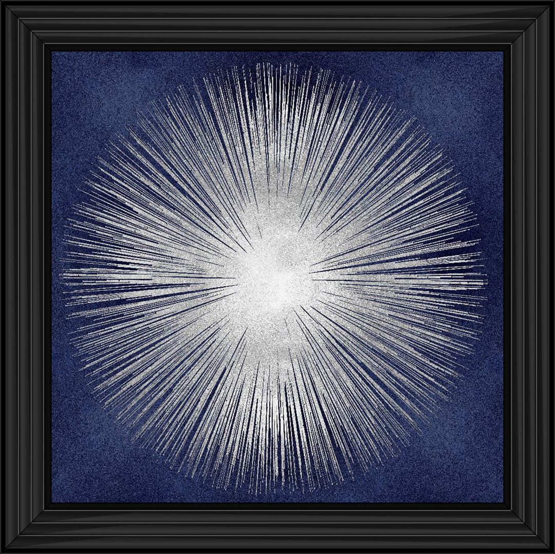 AY112554 Silver Sunburst On Blue
