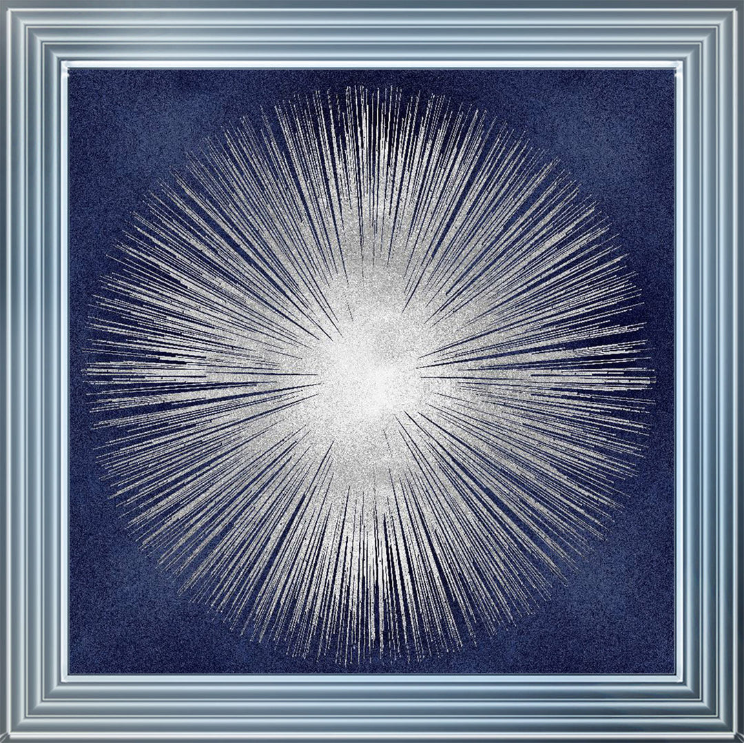 AY112554 Silver Sunburst On Blue