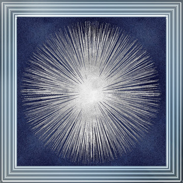 AY112554 Silver Sunburst On Blue