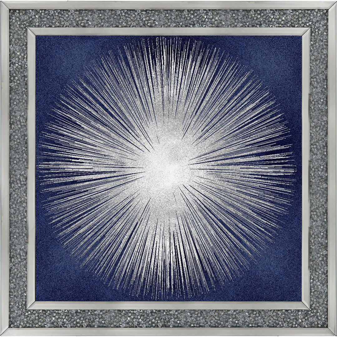 AY112554 Silver Sunburst On Blue