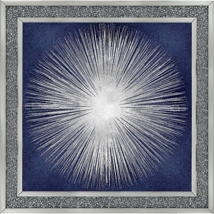 AY112554 Silver Sunburst On Blue