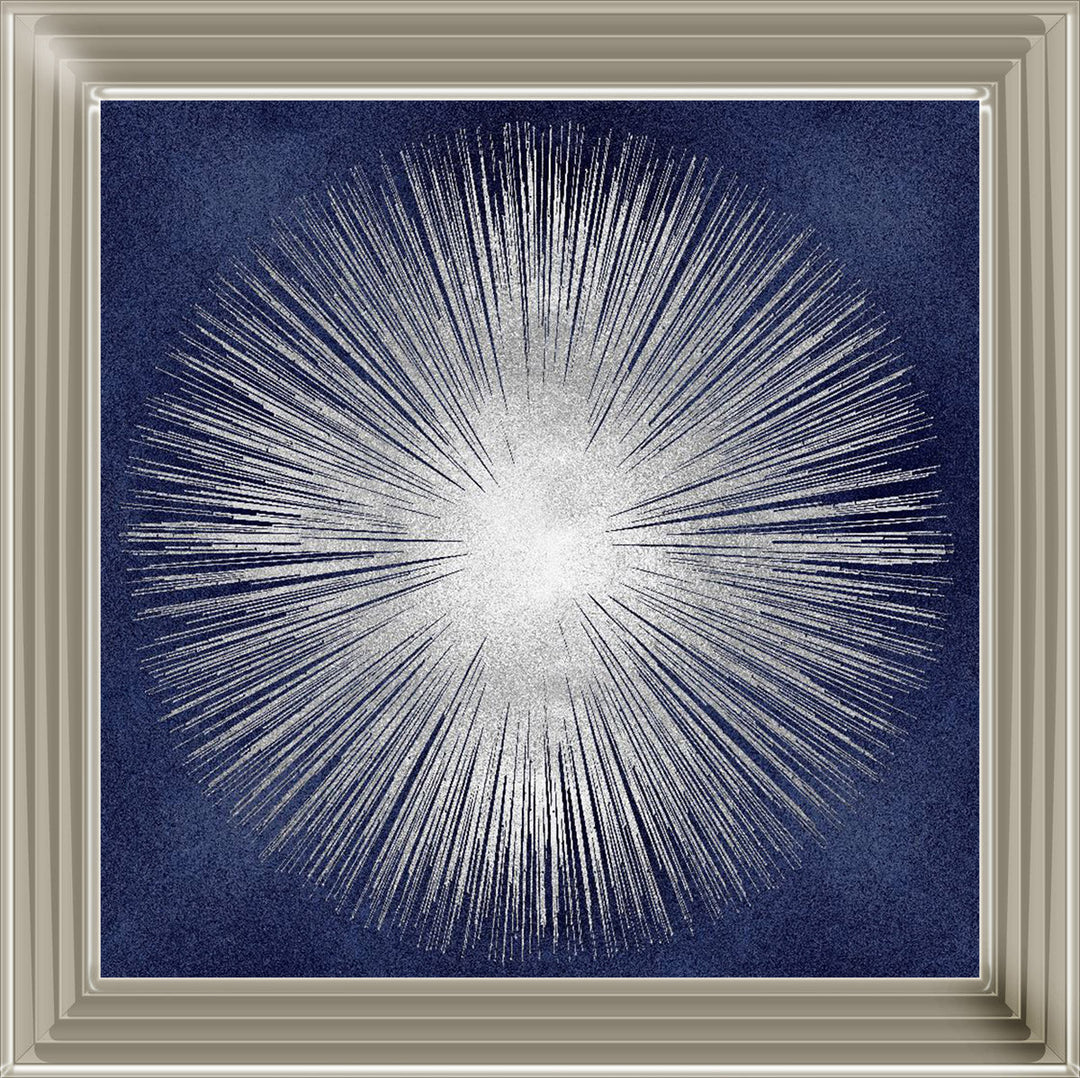 AY112554 Silver Sunburst On Blue
