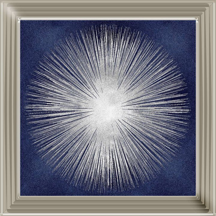 AY112554 Silver Sunburst On Blue