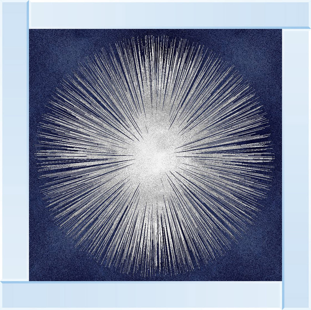 AY112554 Silver Sunburst On Blue