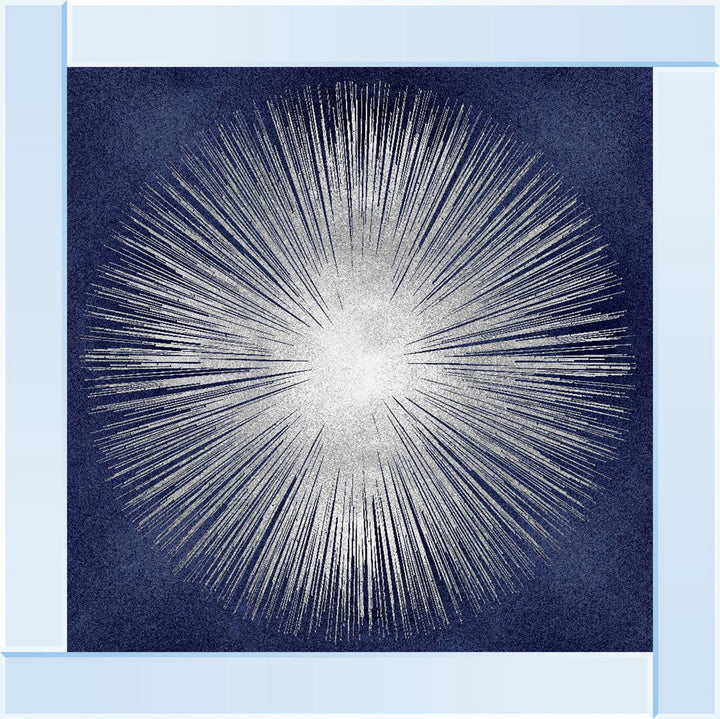 AY112554 Silver Sunburst On Blue