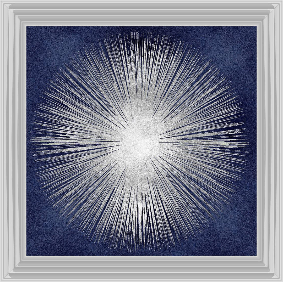 AY112554 Silver Sunburst On Blue