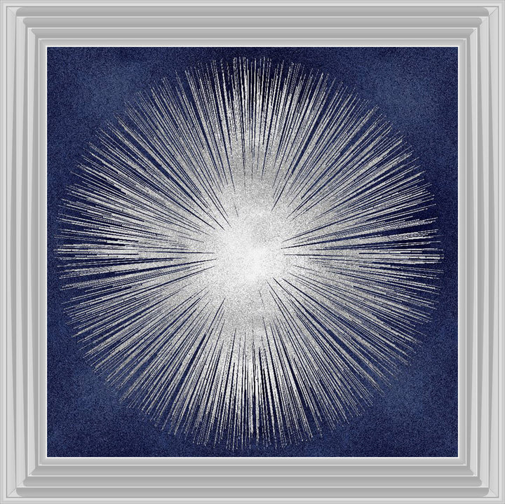 AY112554 Silver Sunburst On Blue