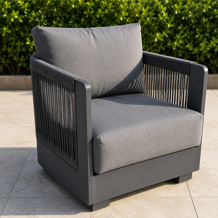ALUXO® Ares Outdoor Lounge Set - Onyx - 5 Seater