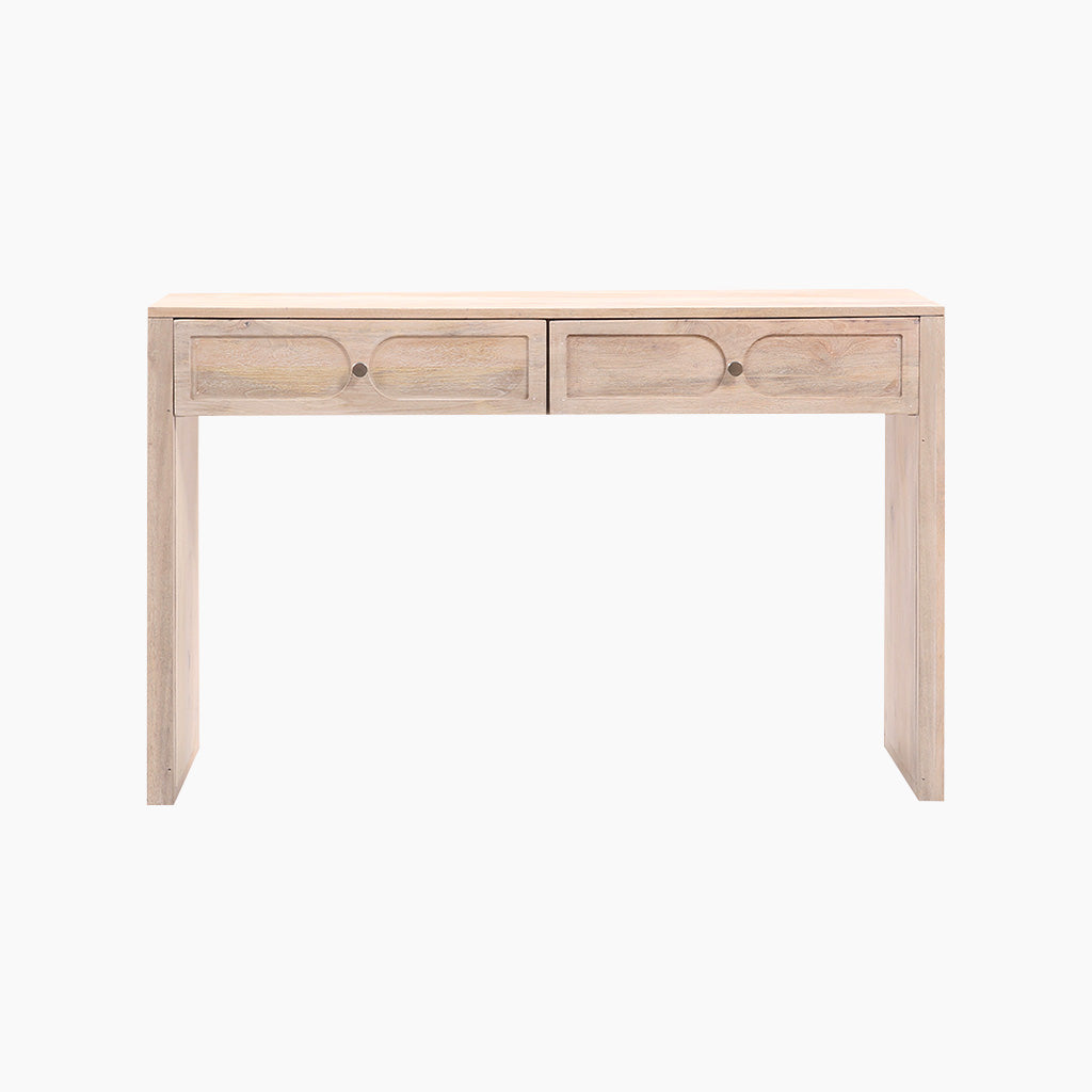 Tasneem Natural Two Drawer Console Table