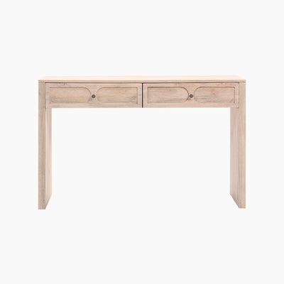 Tasneem Natural Two Drawer Console Table