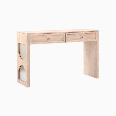 Tasneem Natural Two Drawer Console Table