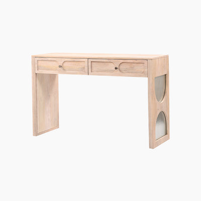 Tasneem Natural Two Drawer Console Table