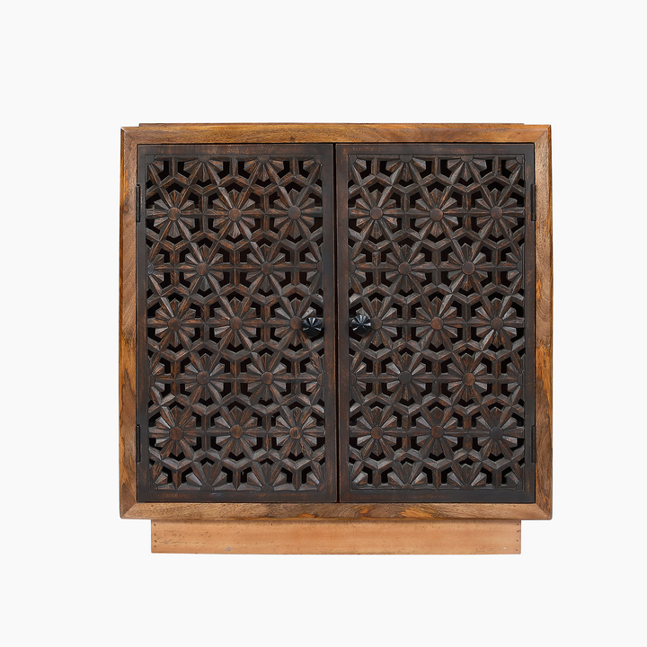 Zaayah Carved Wood Cabinet