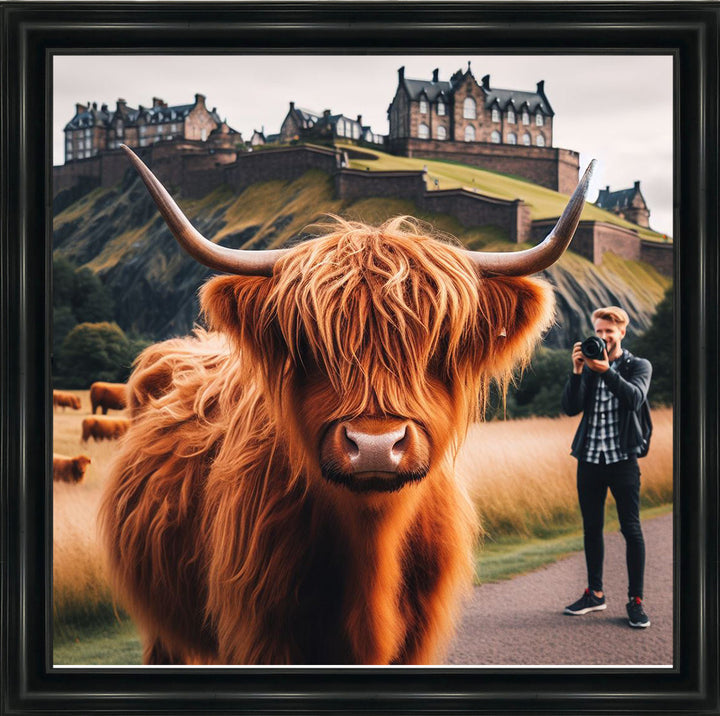 AN1111 HIGHLAND COW EDINBURGH CASTLE SHOOT