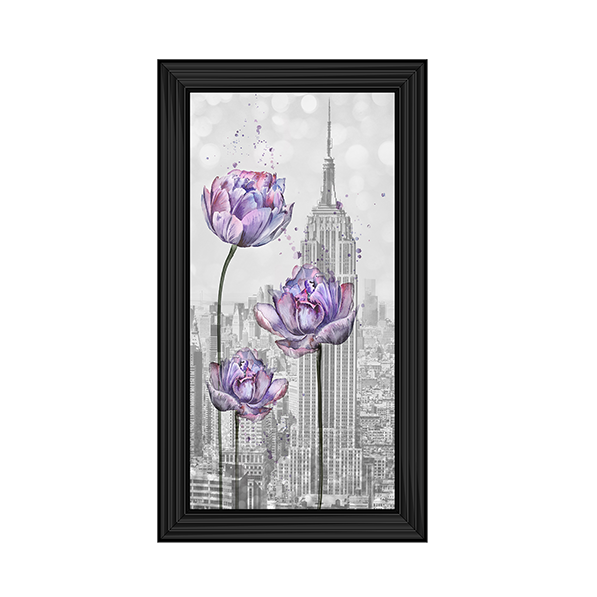 Floral print over Empire State Building