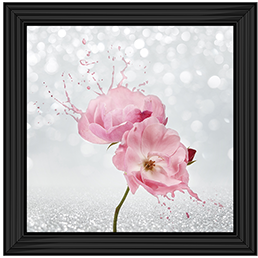 Pink Floral Silver Background