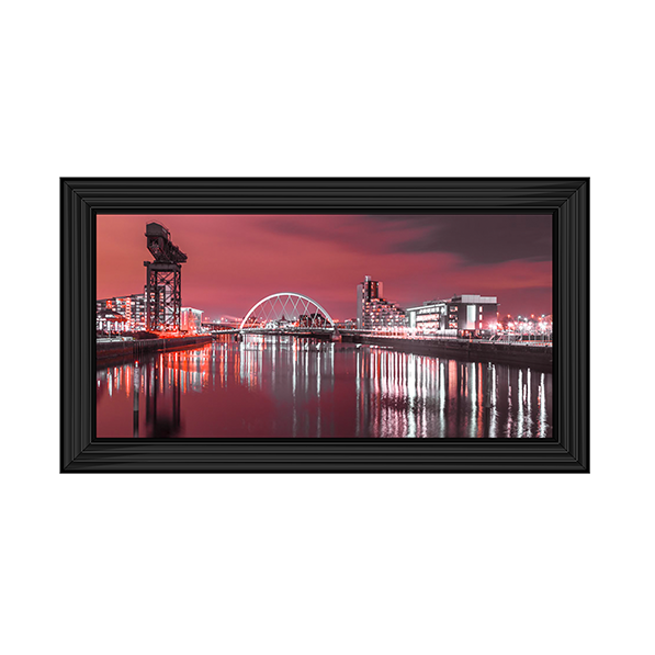 CY028 View along the river Clyde at night