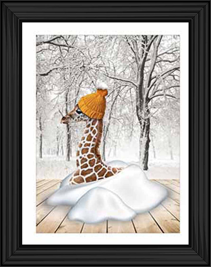 AN752-C Giraffe on Winter Snow ll