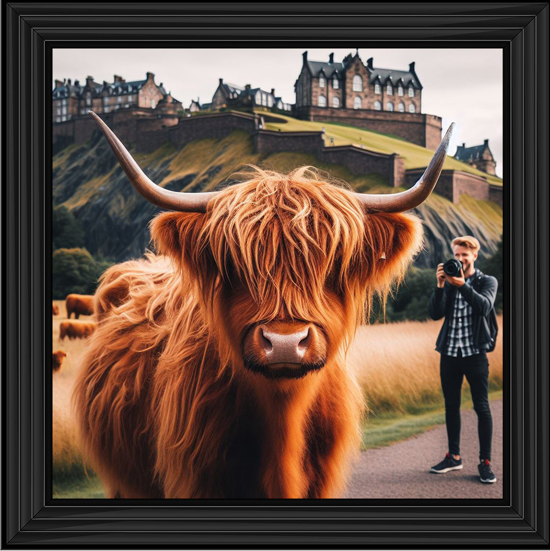 AN1111 HIGHLAND COW EDINBURGH CASTLE SHOOT