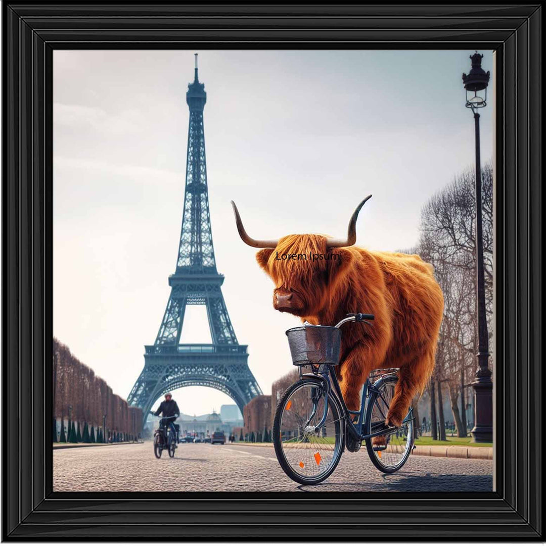 AN1110 COW BIKE RIDING AROUND EIFFEL TOWER