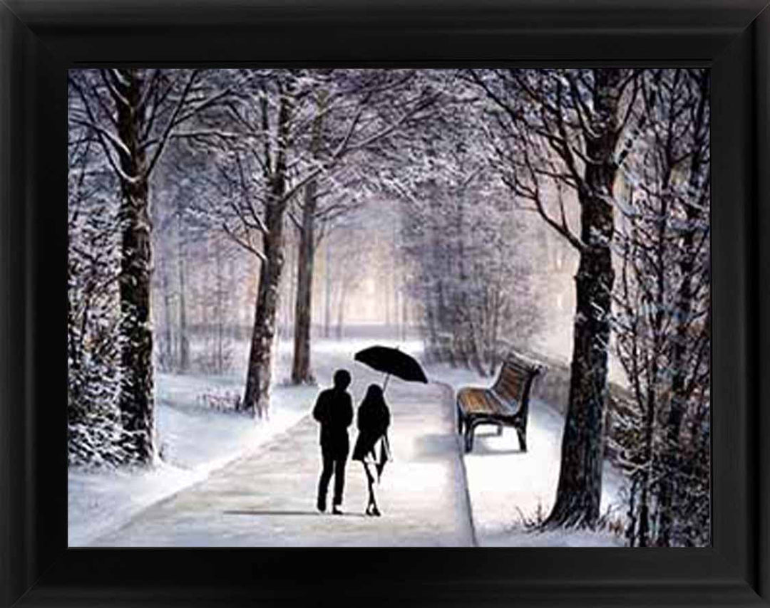 FG742 Couple Walking on Snow