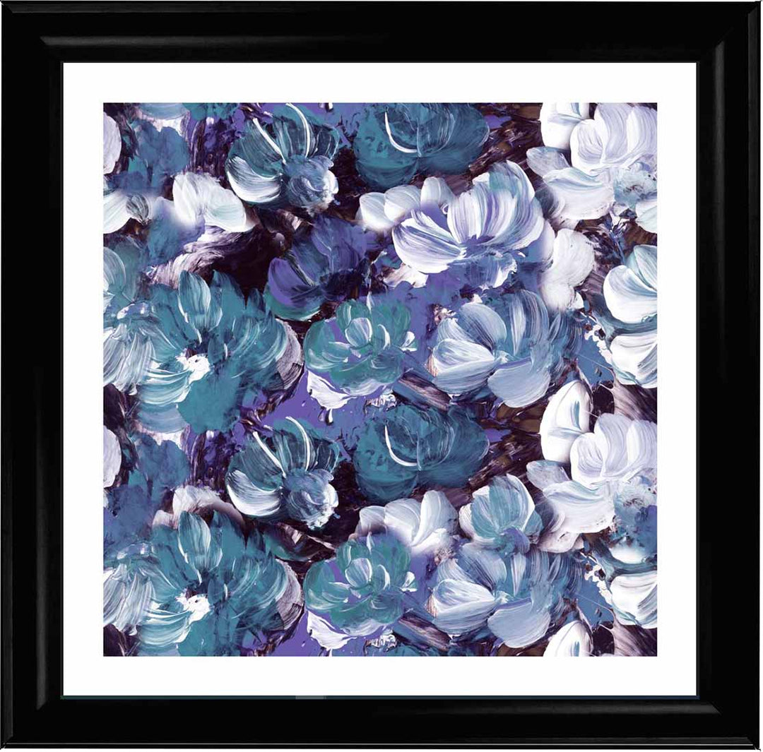 AB447 blue floral abstract
