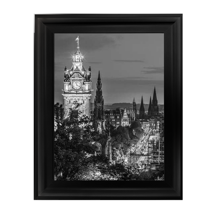 Princess Street and the Balmoral Hotel and night, Edinbrugh, Scotland, Assaf Frank