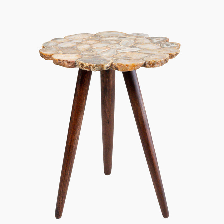 Myra Natural Agate Pedestal Table