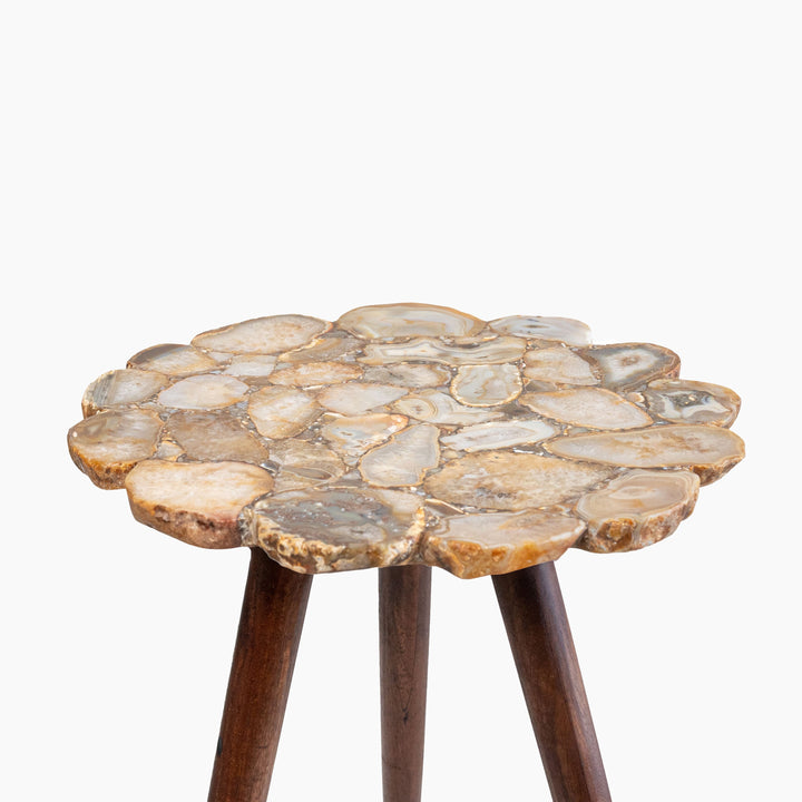 Myra Natural Agate Pedestal Table