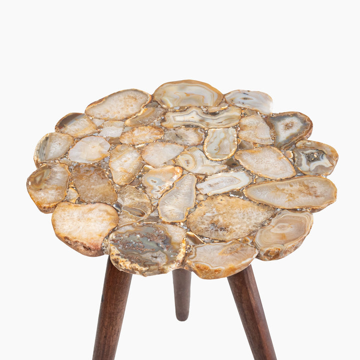 Myra Natural Agate Pedestal Table