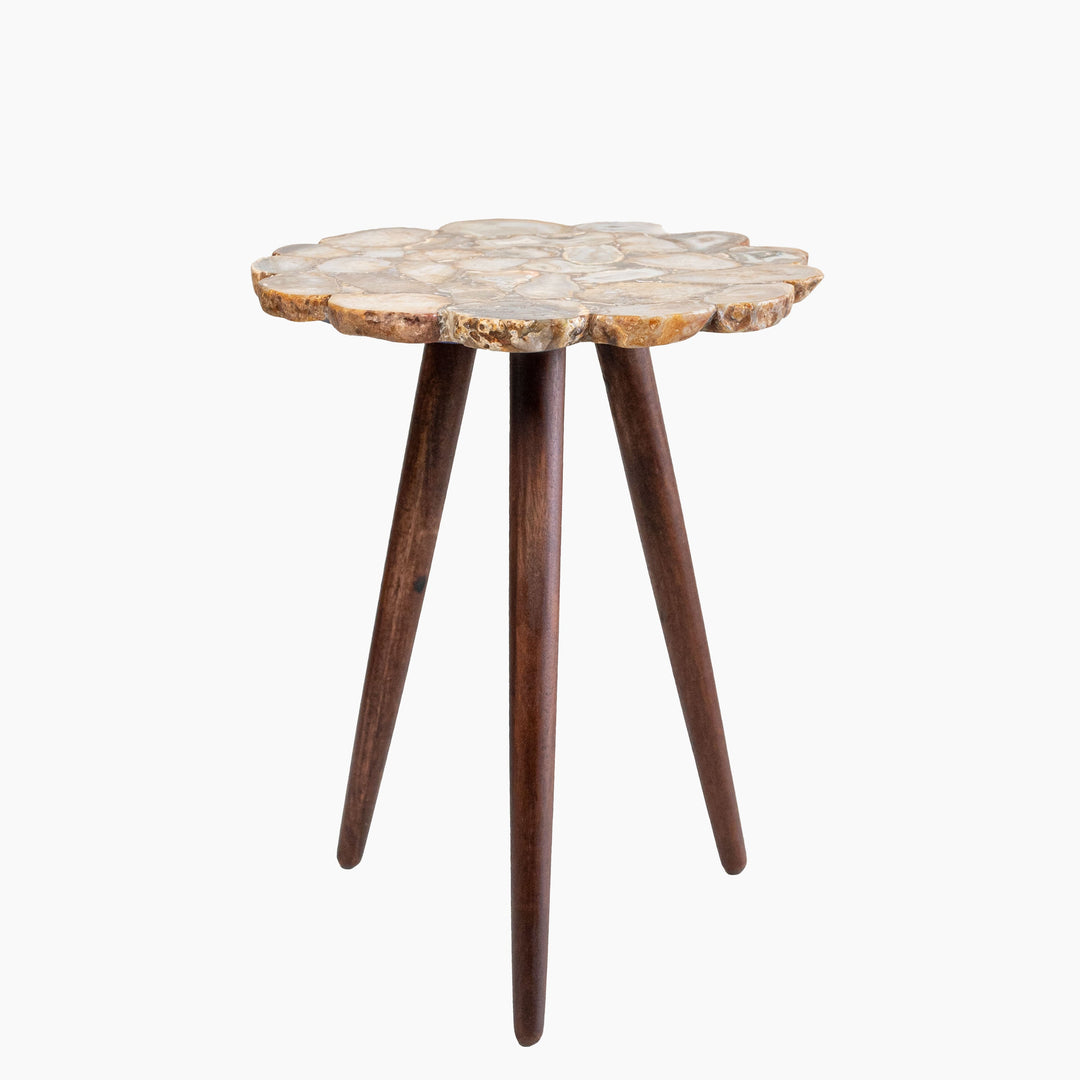 Myra Natural Agate Pedestal Table