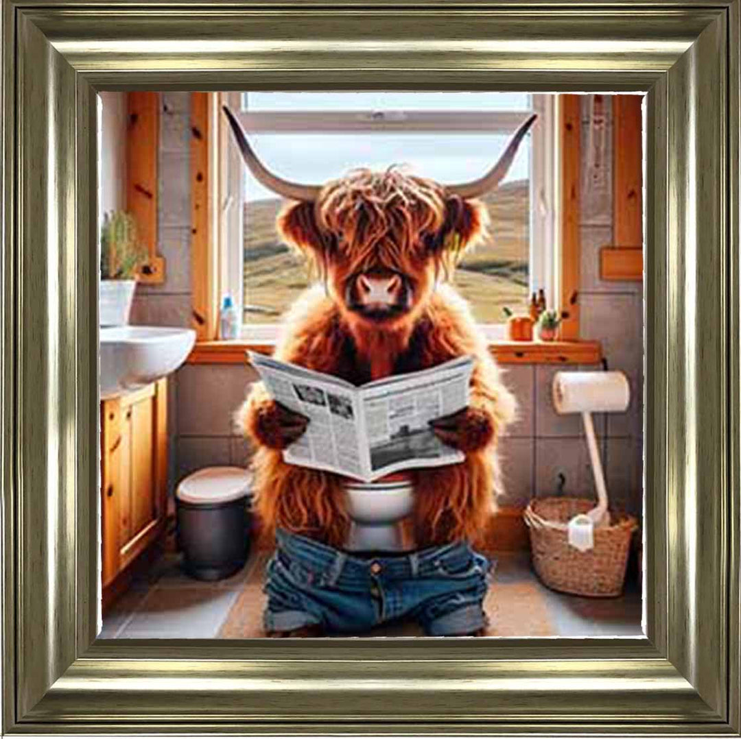 AN1095 40X40 MALE COW IN LAVATORY